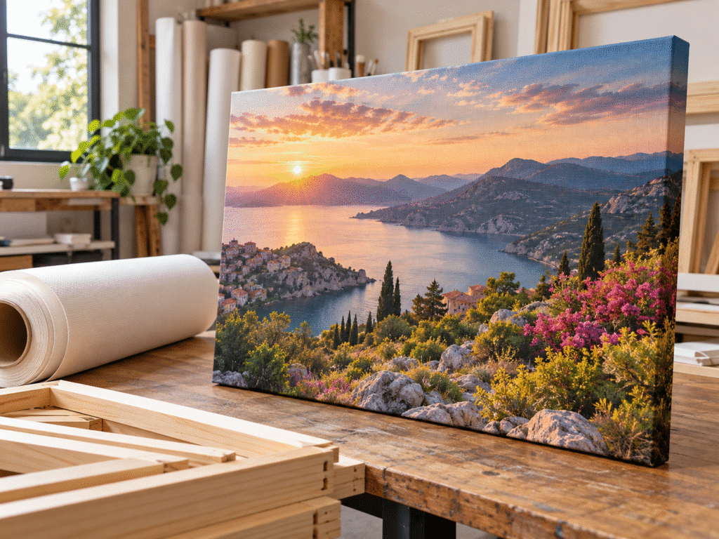 Foto impresa en lienzo montado sobre bastidor de madera