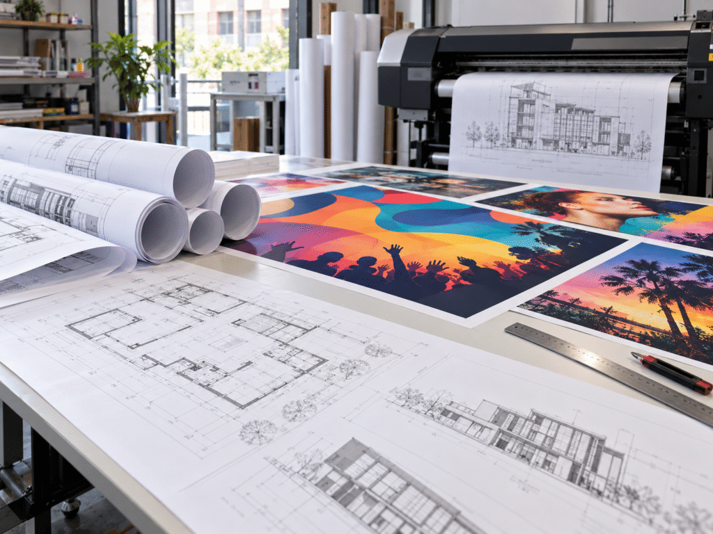 Planos arquitectónicos y pósteres impresos en gran formato