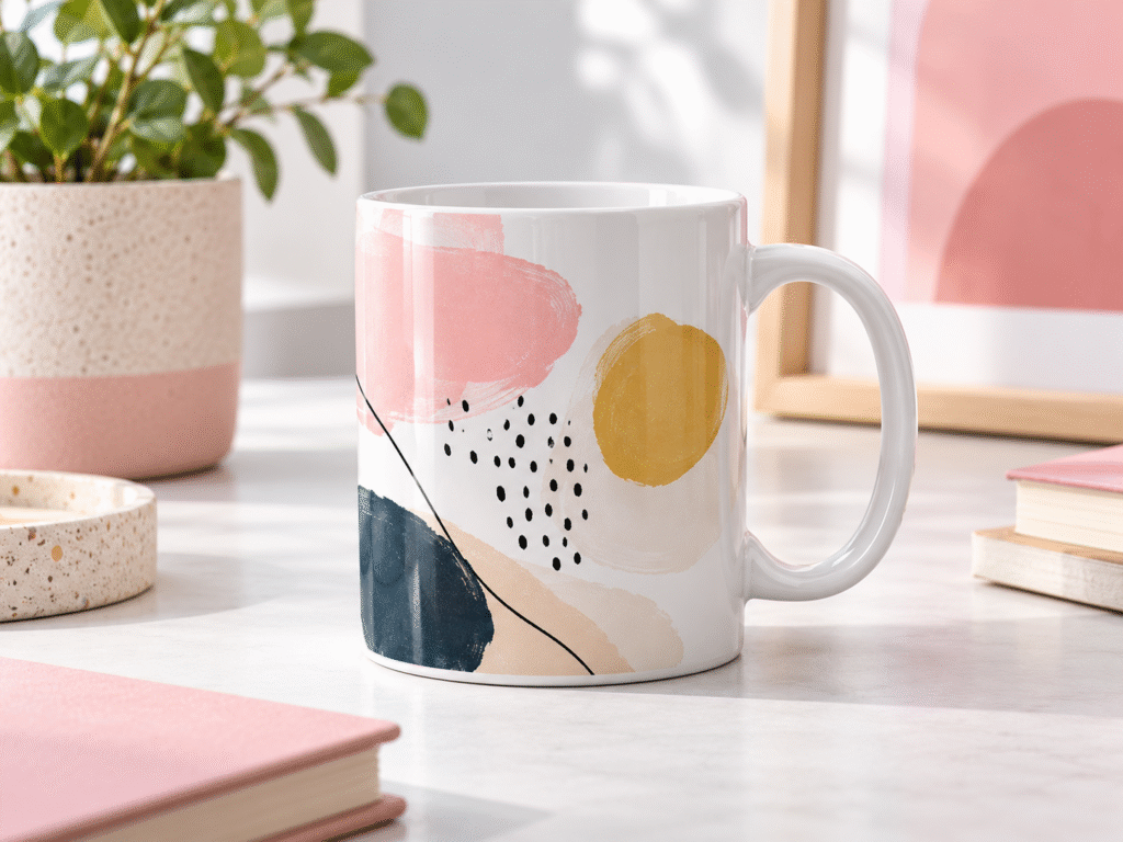 Taza blanca personalizada con impresión a color
