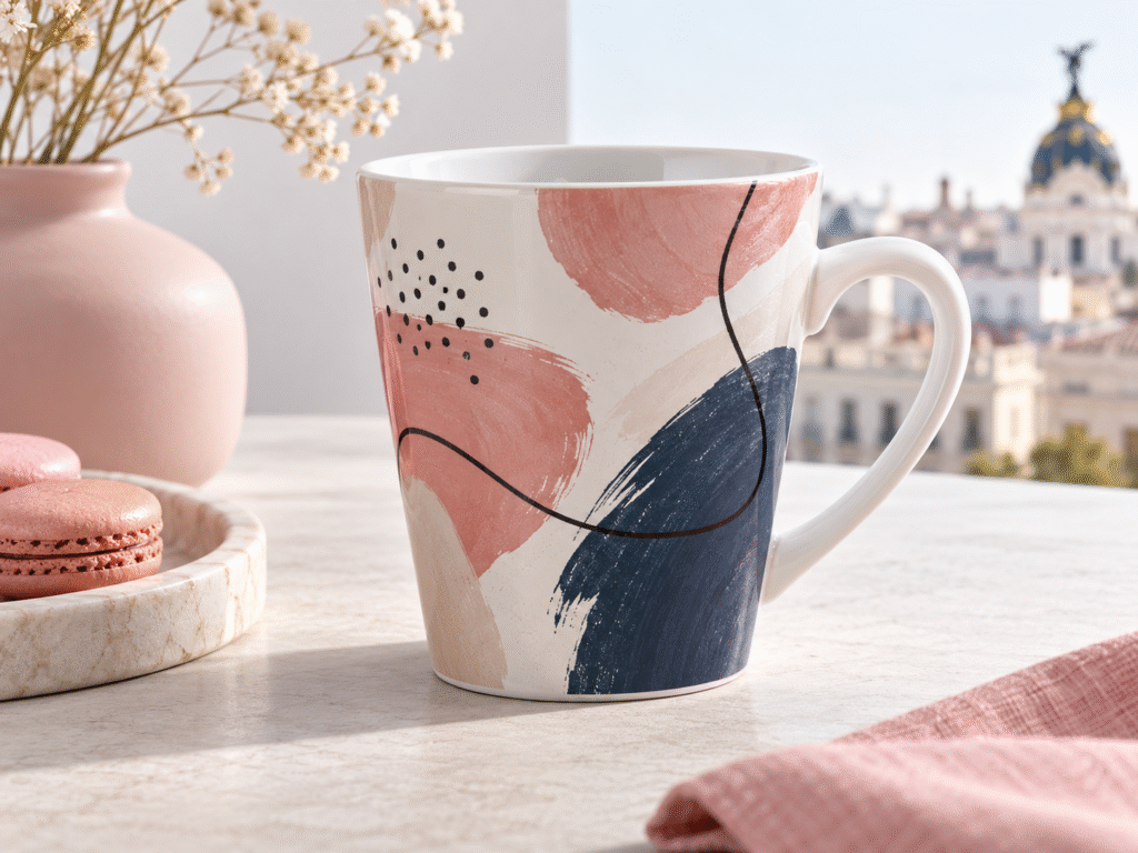 Taza cónica personalizada a color