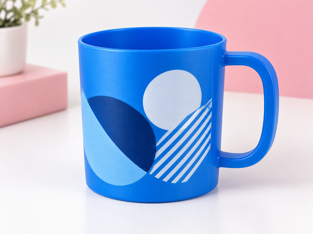 Taza de plástico de color personalizada